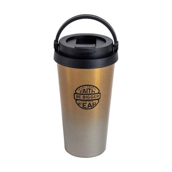 Travel Mug- Faith Bigger Than Fear Gold - Pura Vida Books