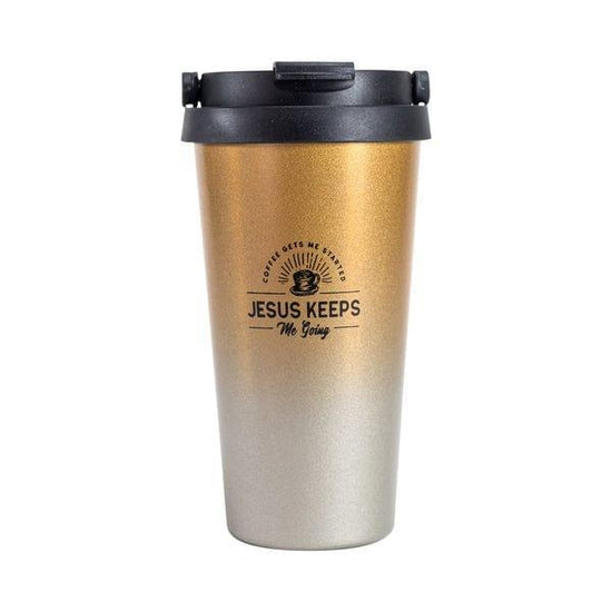 Travel Mug- Jesus Keeps Me Going Gold - Pura Vida Books