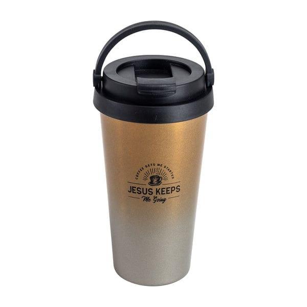 Travel Mug- Jesus Keeps Me Going Gold - Pura Vida Books