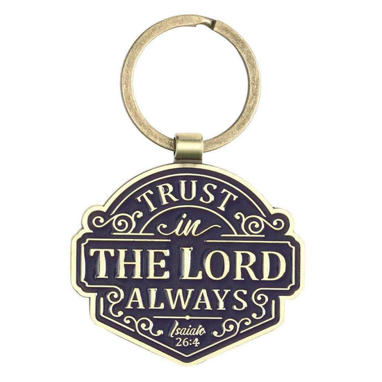 Trust in the LORD Always Keyring in Gift Tin - Isaiah 26:4 - Pura Vida Books