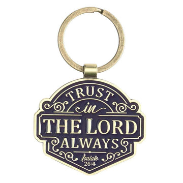 Trust in the LORD Always Keyring in Gift Tin - Isaiah 26:4 - Pura Vida Books