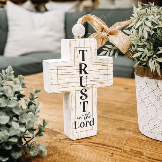 Trust In The Lord Distressed Cross with Ribbon - Pura Vida Books