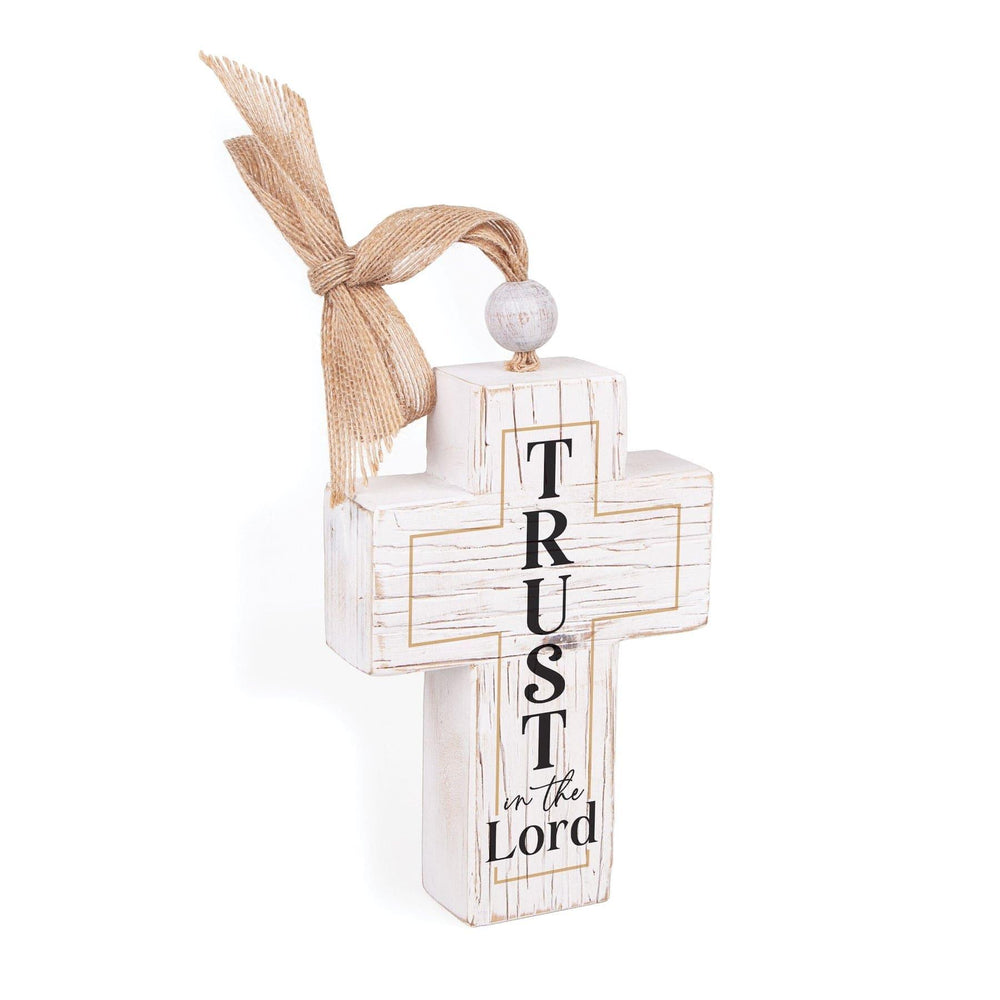 Trust In The Lord Distressed Cross with Ribbon - Pura Vida Books