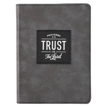 Trust in the LORD Gray Faux Leather Handy-sized Journal - Proverbs 3:5 - Pura Vida Books