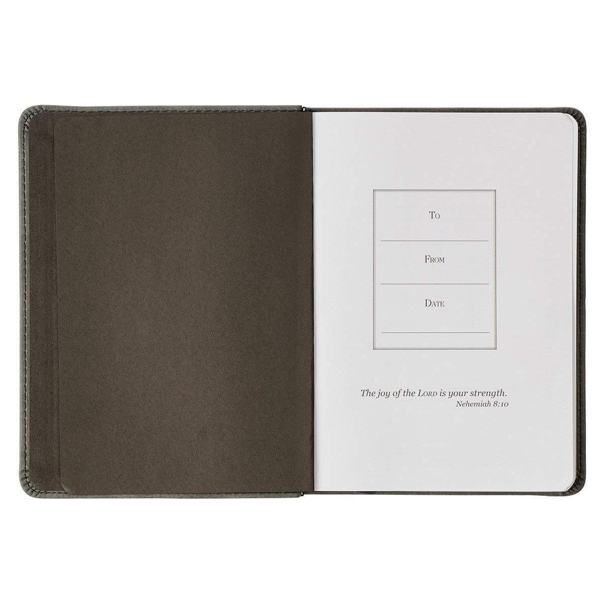 Trust in the LORD Gray Faux Leather Handy-sized Journal - Proverbs 3:5 - Pura Vida Books