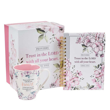Trust in the LORD Journal and Mug Boxed Gift Set for Women - Proverbs 3:5 - Pura Vida Books