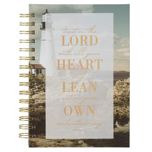 Trust In The LORD Lighthouse Large Wirebound Journal - Proverbs 3:5 - Pura Vida Books