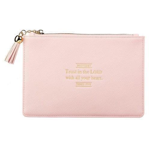 Trust in the Lord LuxLeather Pouch in Blush - Pura Vida Books