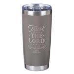 Trust In The Lord Stainless Steel Mug in Taupe - Proverbs 3:5 - Pura Vida Books