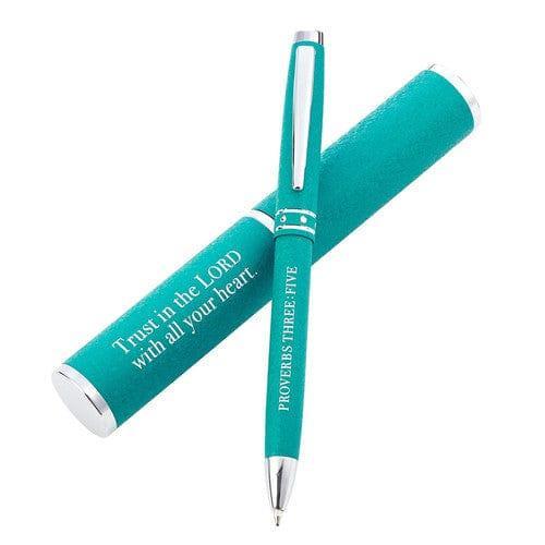 Trust In The Lord Teal Gift Pen - Pura Vida Books