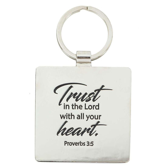 Trust - Proverbs 3:5 Metal Keyring - Pura Vida Books