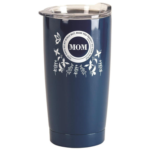 TUMBLR MOM BUTTERFLY WINGS SS NAVY 20 OZ - Pura Vida Books
