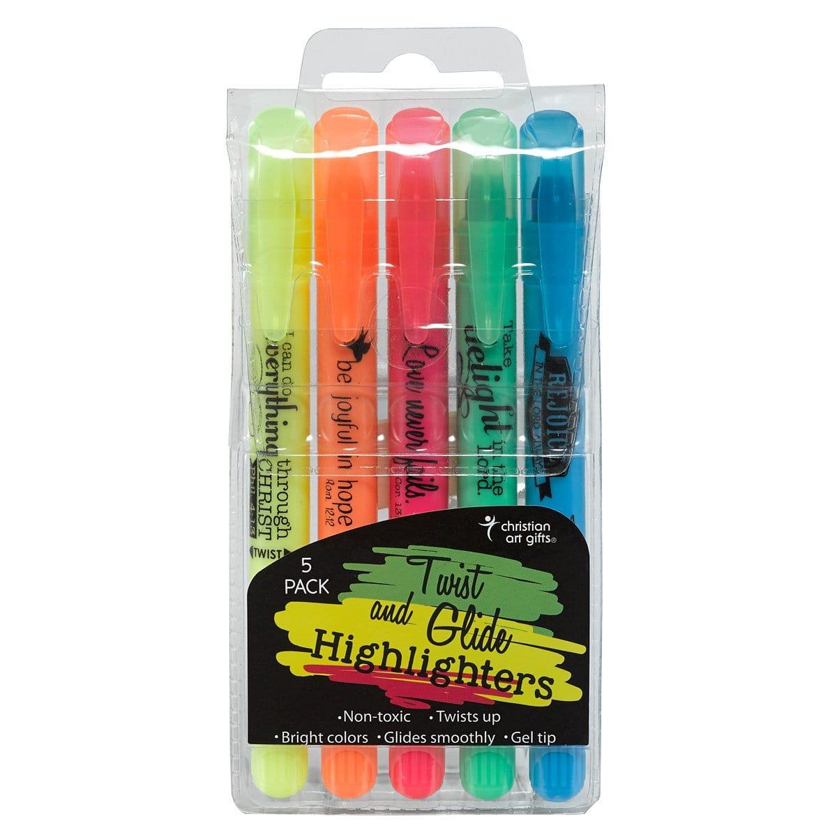 Twist and Glide 5 Piece Highlighter Set - Pura Vida Books