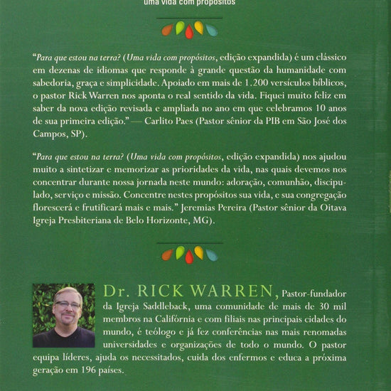 Uma Vida Com Propósitos: Para Que Estou Na Terra? - Pura Vida Books