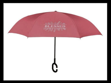 Umbrella Reverse Blessed Burgundy - Pura Vida Books