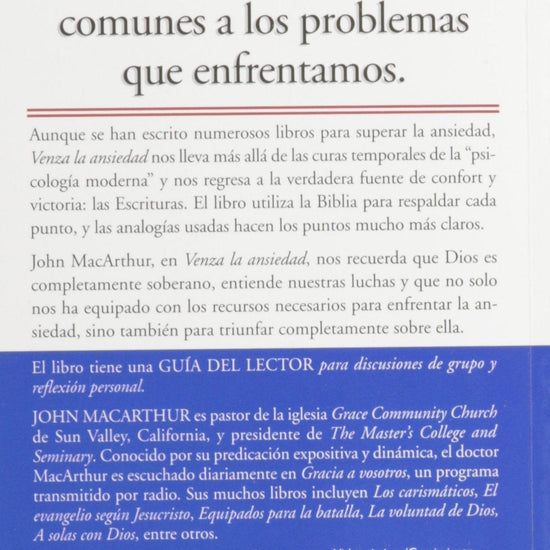 Venza la Ansiedad - John MacArthur - Pura Vida Books