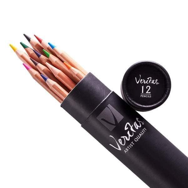Veritas Coloring Pencils in Cylinder-Set of 12 - Pura Vida Books