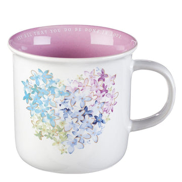 Violet Floral Heart Coffee Mug - Pura Vida Books