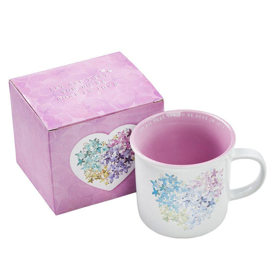 Violet Floral Heart Coffee Mug - Pura Vida Books