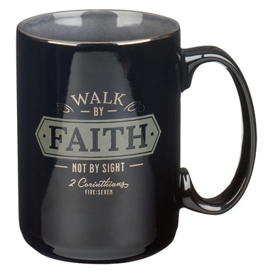 Walk By Faith Black Ceramic Coffee Mug - Pura Vida Books