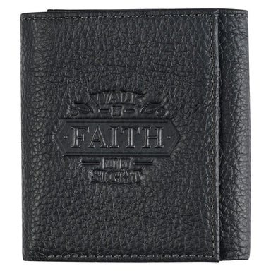 Walk by Faith Black Genuine Leather Wallet - Pura Vida Books