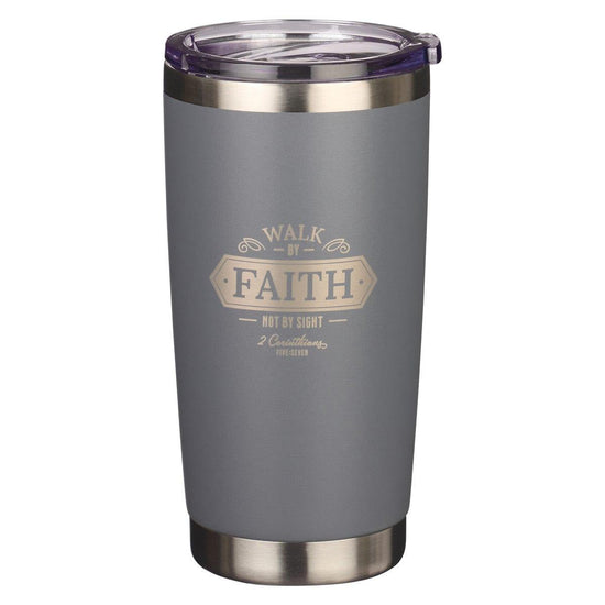 Walk By Faith Gray Stainless Steel Mug - Pura Vida Books