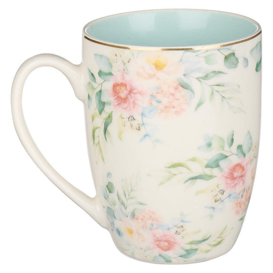 Walk By Faith Robin's Egg Blue Ceramic Coffee Mug - 2 Corinthians 5:7 - Pura Vida Books