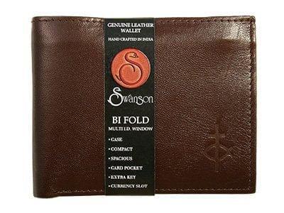 Wallet Bi Fold with Top Flap Leather Brown - Pura Vida Books