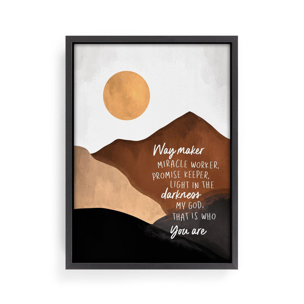 Way Maker Miracle Worker Promise Keeper Light In The Darkness Framed Canvas - Pura Vida Books