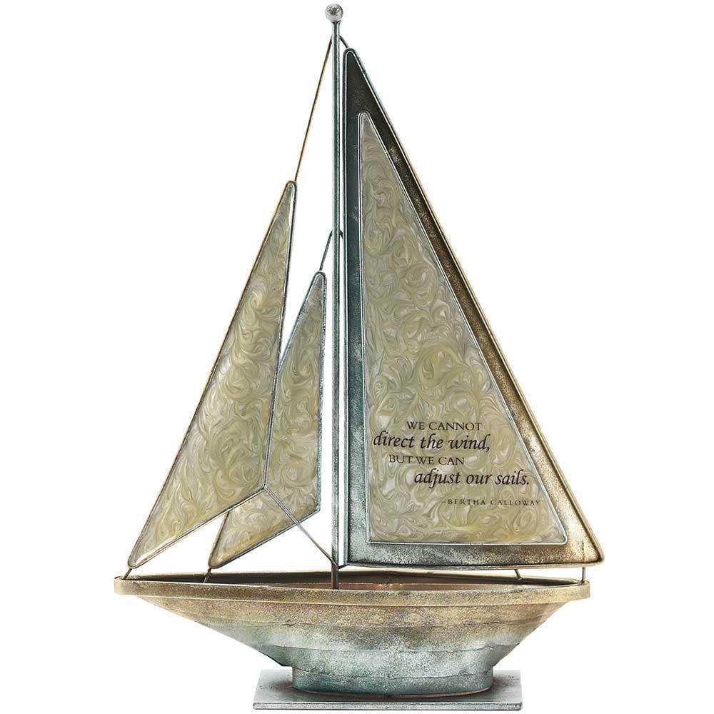 We Cannot Direct Metal Sailboat Figurine - Pura Vida Books