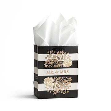 Wedding - Mr. & Mrs. - Medium Gift Bag with Tissue - Pura Vida Books