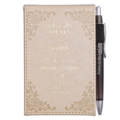When She Speaks Faux Leather Notepad and Pen - Pura Vida Books