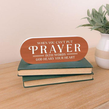 When You Can't Put Prayer Into Words, God Hears Your Heart Shape Décor - Pura Vida Books