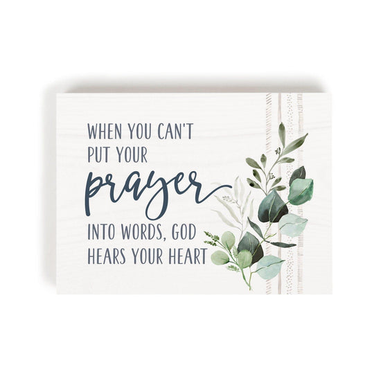 When You Cant Put Your Prayer Into Words God Hears Your Heart Word Block - Pura Vida Books