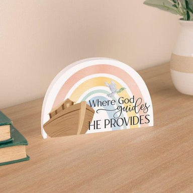 Where God Guides, He Provides Rainbow Shape Décor - Pura Vida Books