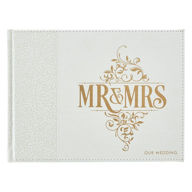 White Lace Mr. & Mrs. Wedding Guest Book - Pura Vida Books