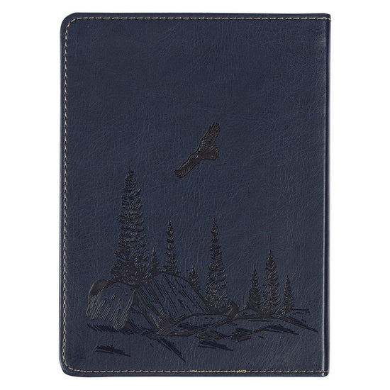 Wings Like Eagles Navy Blue Handy-sized Faux Leather Journal - Isaiah 40:31 - Pura Vida Books