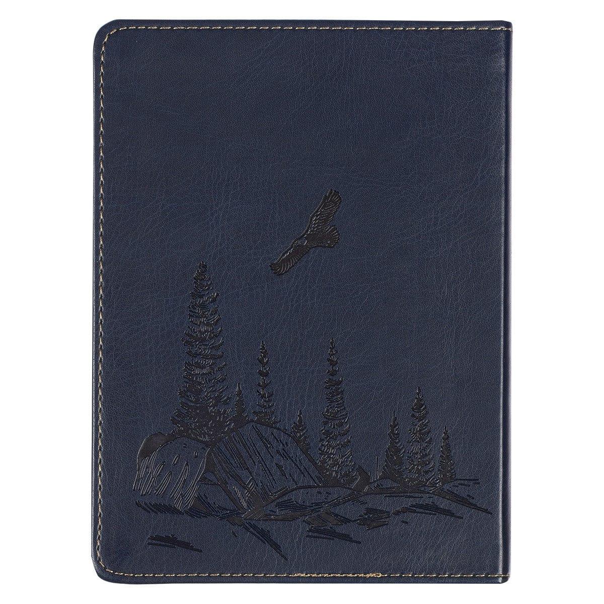 Wings Like Eagles Navy Blue Handy-sized Faux Leather Journal - Isaiah 40:31 - Pura Vida Books