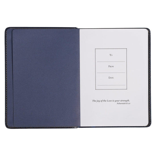 Wings Like Eagles Navy Blue Handy-sized Faux Leather Journal - Isaiah 40:31 - Pura Vida Books