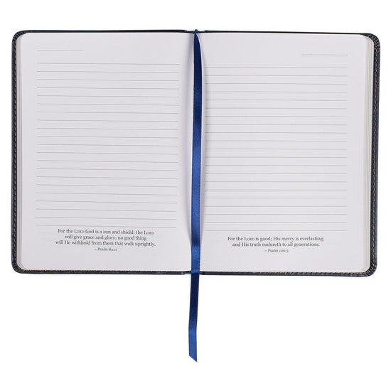 Wings Like Eagles Navy Blue Handy-sized Faux Leather Journal - Isaiah 40:31 - Pura Vida Books