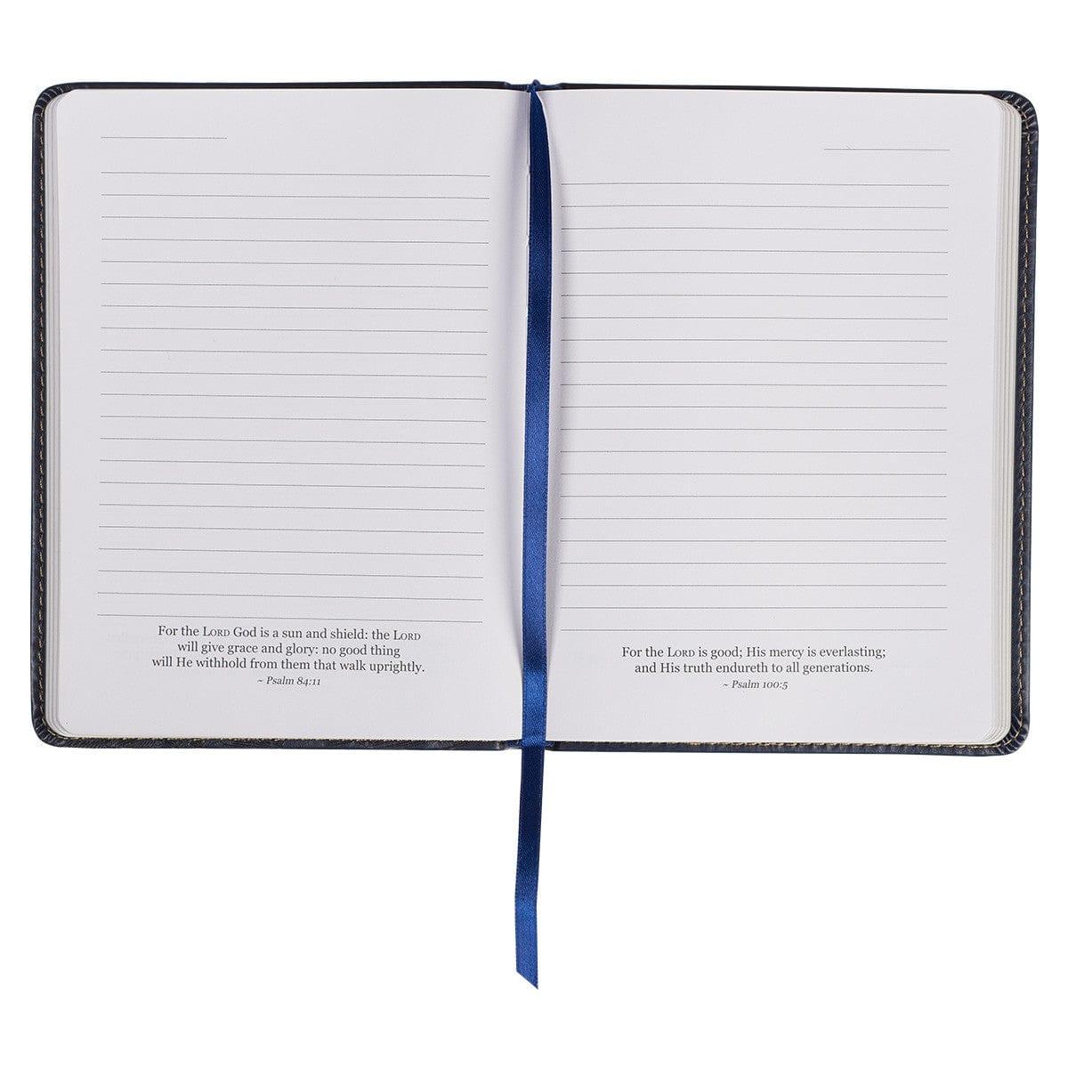 Wings Like Eagles Navy Blue Handy-sized Faux Leather Journal - Isaiah 40:31 - Pura Vida Books