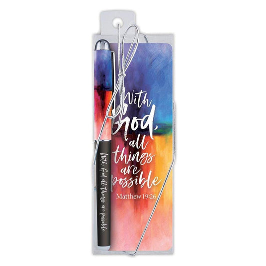 With God All Things are Possible Gift Pen with Bookmark - Pura Vida Books