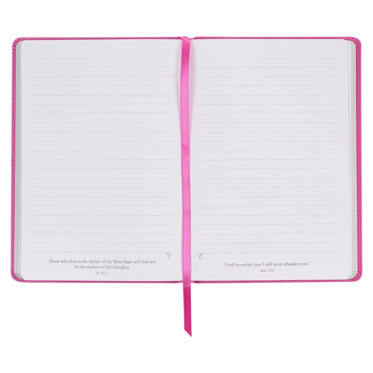 With God Pink Wreath Faux Leather Classic Journal - Matthew 19:26 - Pura Vida Books