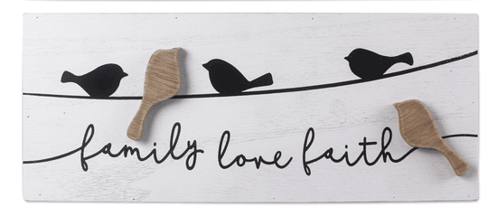 Wood Box Black and White Sign with 3D Bird Attachment - Pura Vida Books