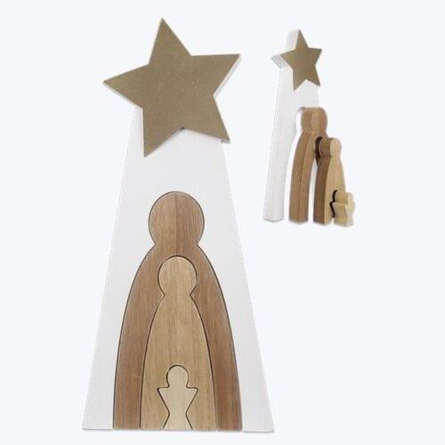 Wood Christmas Tabletop Nesting Nativity Set - Pura Vida Books