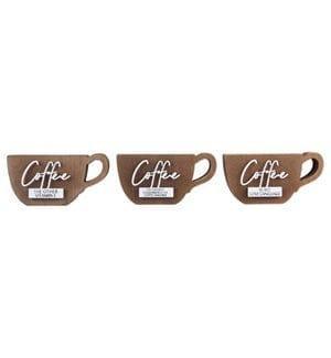 Wood Coffee Cup with Metal Cutout Words Attachment - Pura Vida Books