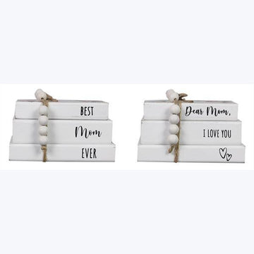 Wood Faux Book Tabletop Décor, 2 Assorted - Pura Vida Books