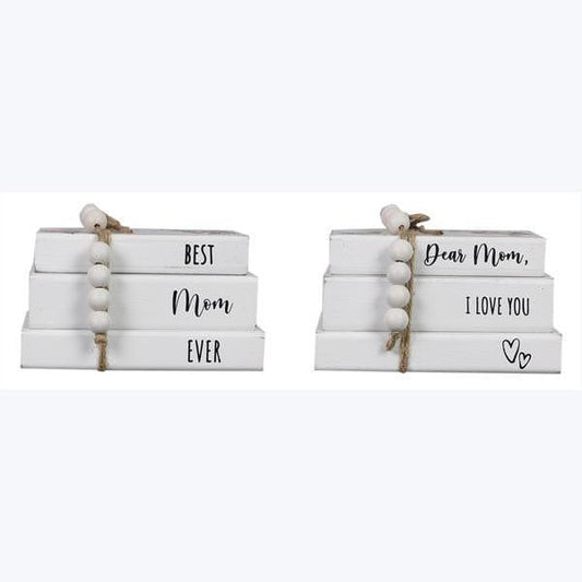 Wood Faux Book Tabletop Décor, 2 Assorted - Pura Vida Books