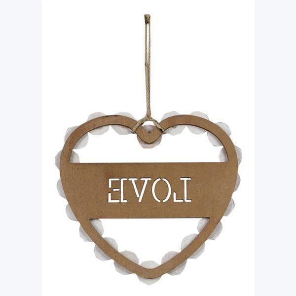 Wood Heart Shaped Wall Sign With Blessing Beads - Pura Vida Books