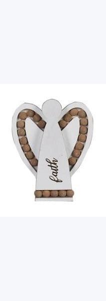 Wood Home Tabletop Angel With Blessing Bead Wings, 3 Assortments - Pura Vida Books